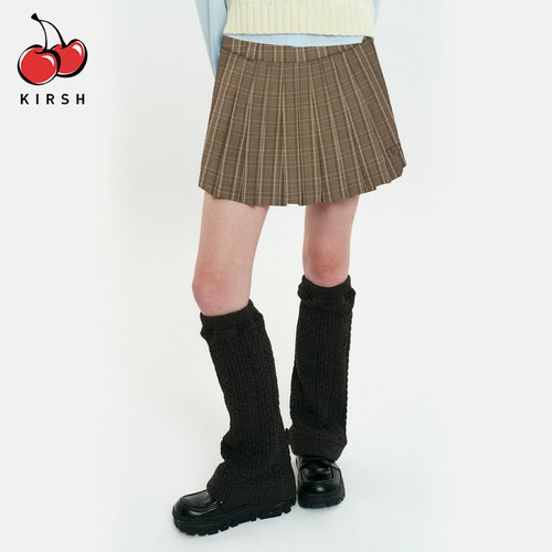 kirsh短裙甜美方格百褶裙