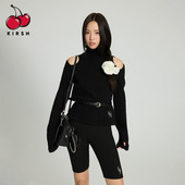 长袖 高领露肩打底衫 女韩系时尚 樱桃KIRSH 内搭少女针织衫