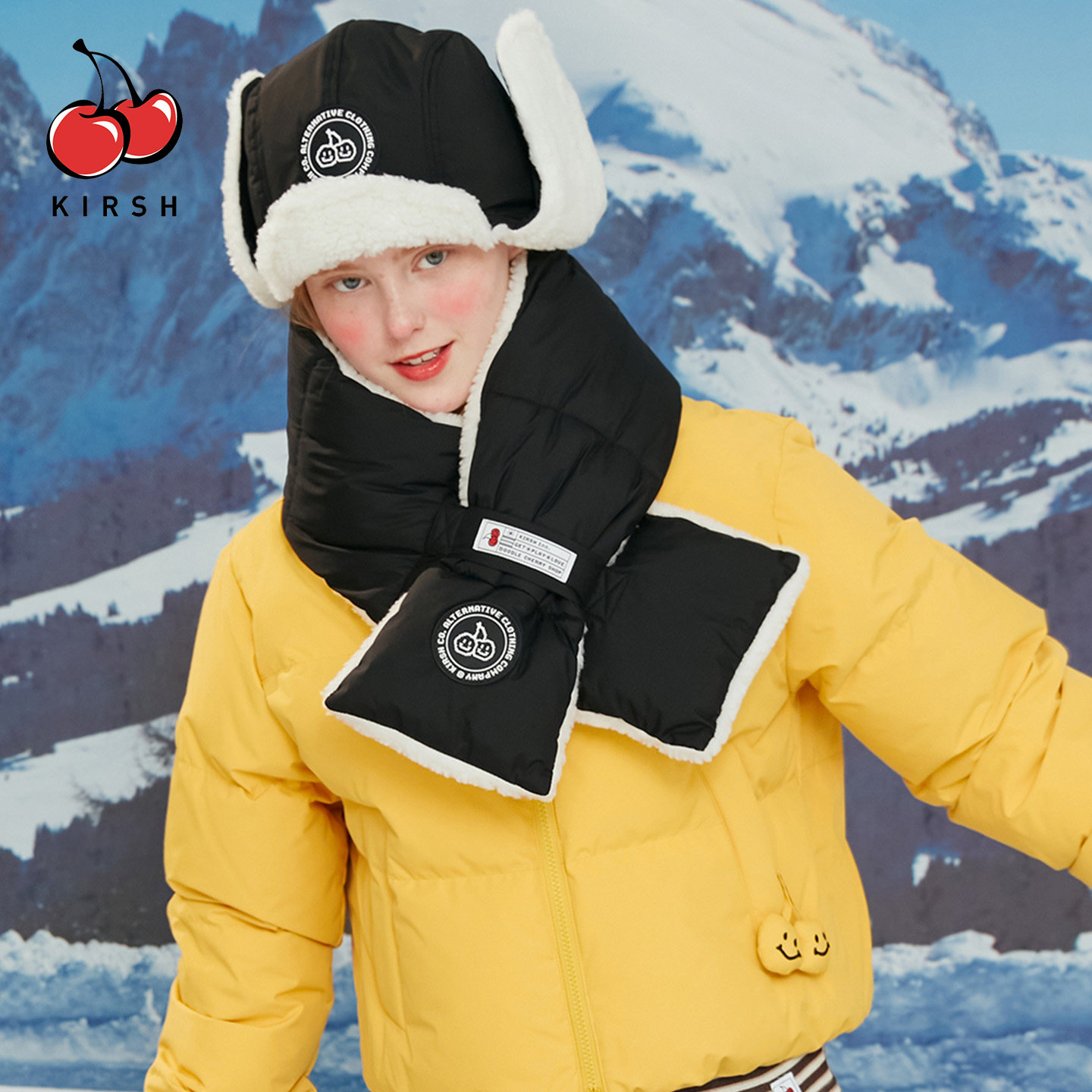 樱桃KIRSH冬季围脖户外防寒女士保暖围巾韩版百搭时尚保暖厚款