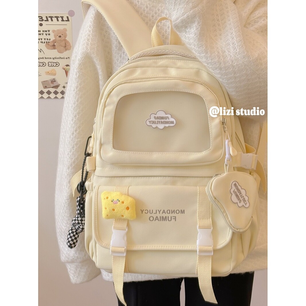 书包小众设计高颜值日系可爱少女书包大容量初高中大学学生双肩包