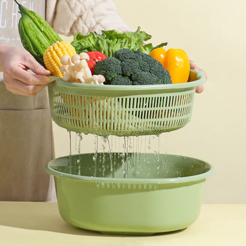 洗菜盆沥水篮大号菜篮子家用洗菜篮厨房2026新款双层塑料大号加厚