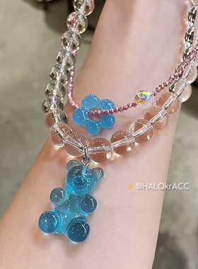 HALOkrACC韩代摇曳小熊项链