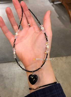 HALOkrACC韩代宋雨琦黑心项链