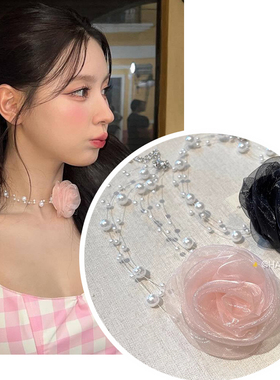 HALOkrACC韩代纱纱玫瑰颈链