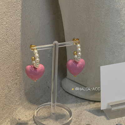 HALOkrACC韩国甜糖粉粉显白耳钉