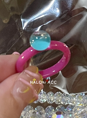 HALOkrACC彩色圆球亚克力戒指