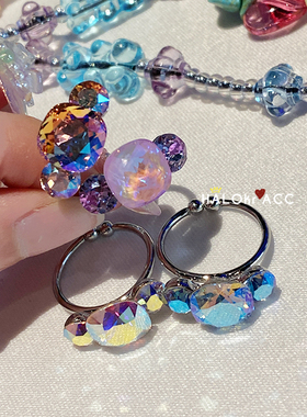 HALOkrACC韩国大小s水晶戒指