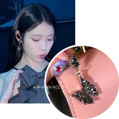HALOkrACC韩国IU暗黑蝴蝶耳钉
