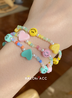 HALOkrACC韩国马卡龙心笑脸