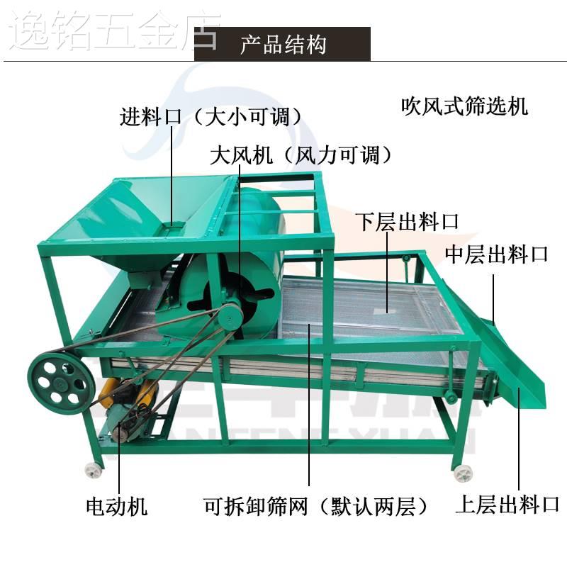 多功能吹风式振动筛选机大型粮食玉米小麦净选机小型电动家用震动