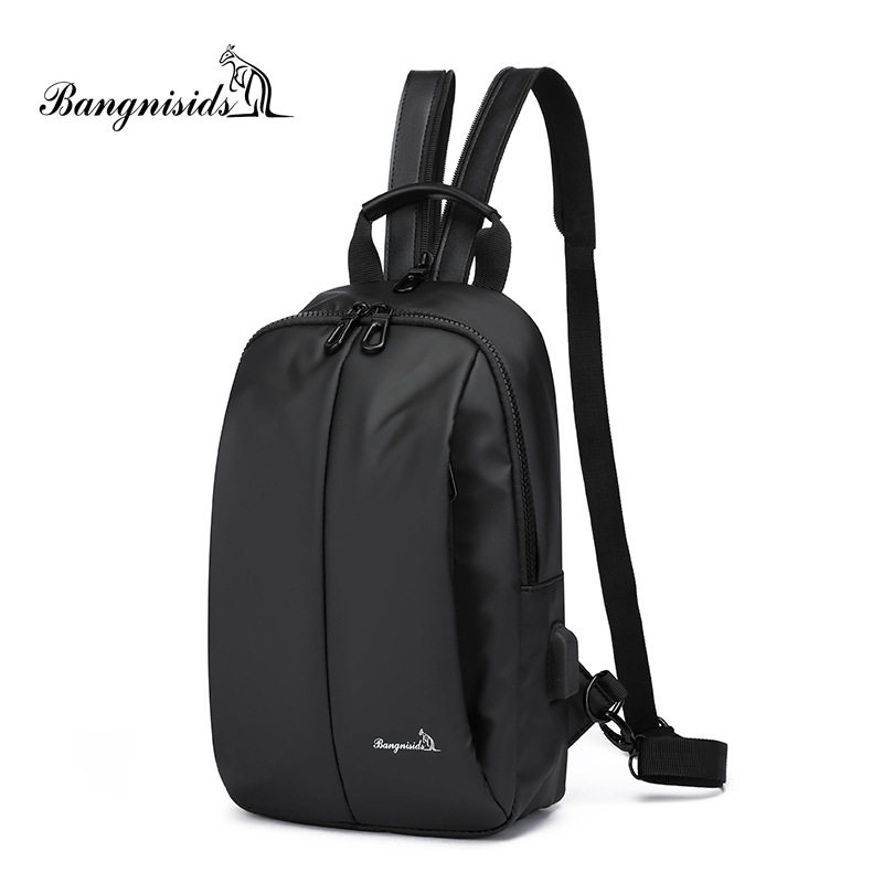 仅亏一天牛皮春季斜男士胸包时尚休闲斜背包防水皮膜小挎包百搭胸