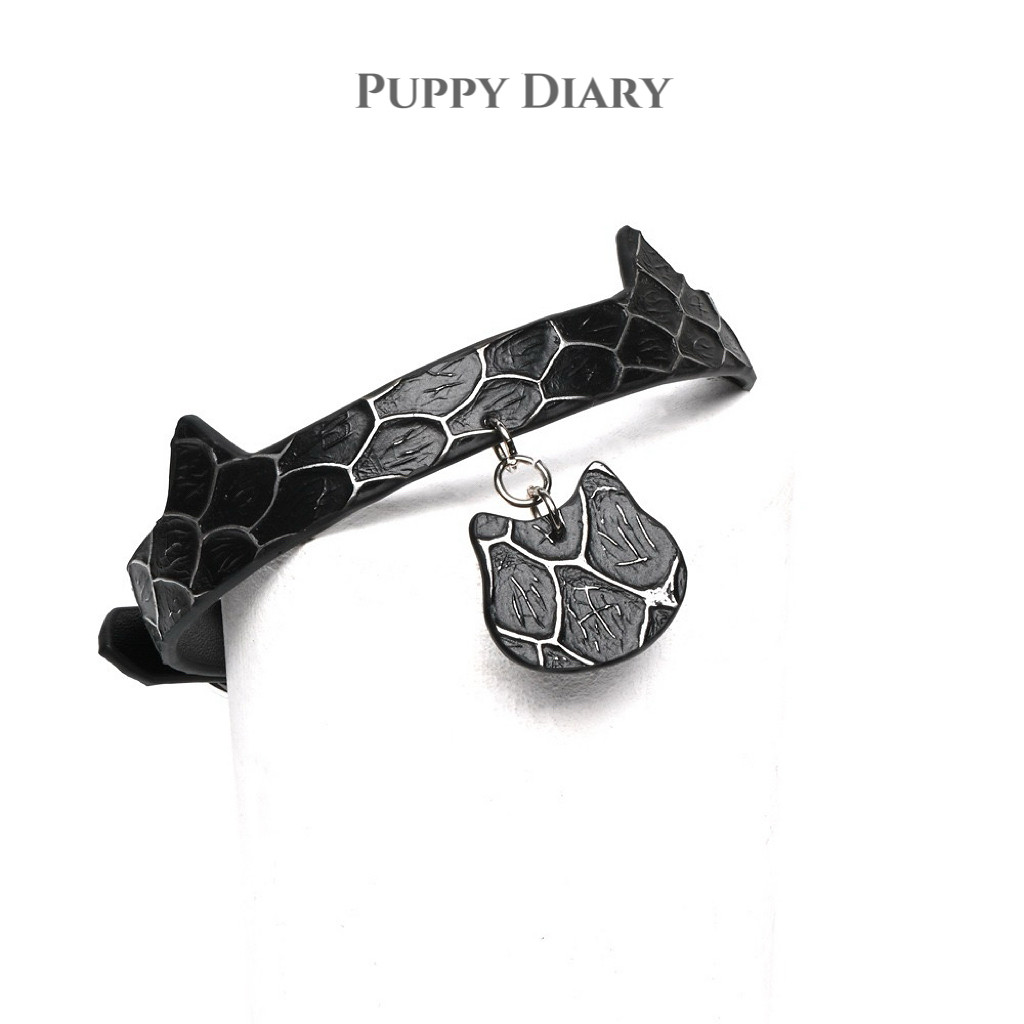 Puppy*真皮项圈女m猫咪choker挂牌定制刻字情侣项链颈链男脖圈