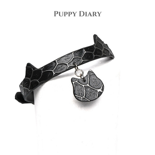 Puppy*真皮项圈女m猫咪choker挂牌定制刻字情侣项链颈链男脖圈