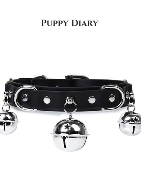 真皮定制项圈牛皮铃铛女m