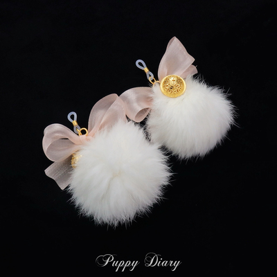 Puppy*蝴蝶结宫铃皮筋草莓夹
