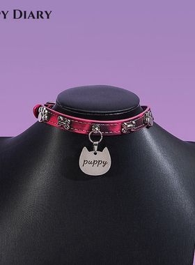 Puppy*可爱温变小狗骨头项圈女choker时尚牵引项链情侣礼物