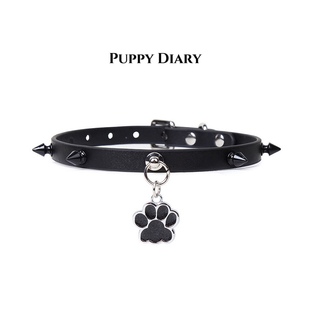 真皮项圈女猫爪铆钉choker定制可刻字牛皮项圈男颈饰 Puppy