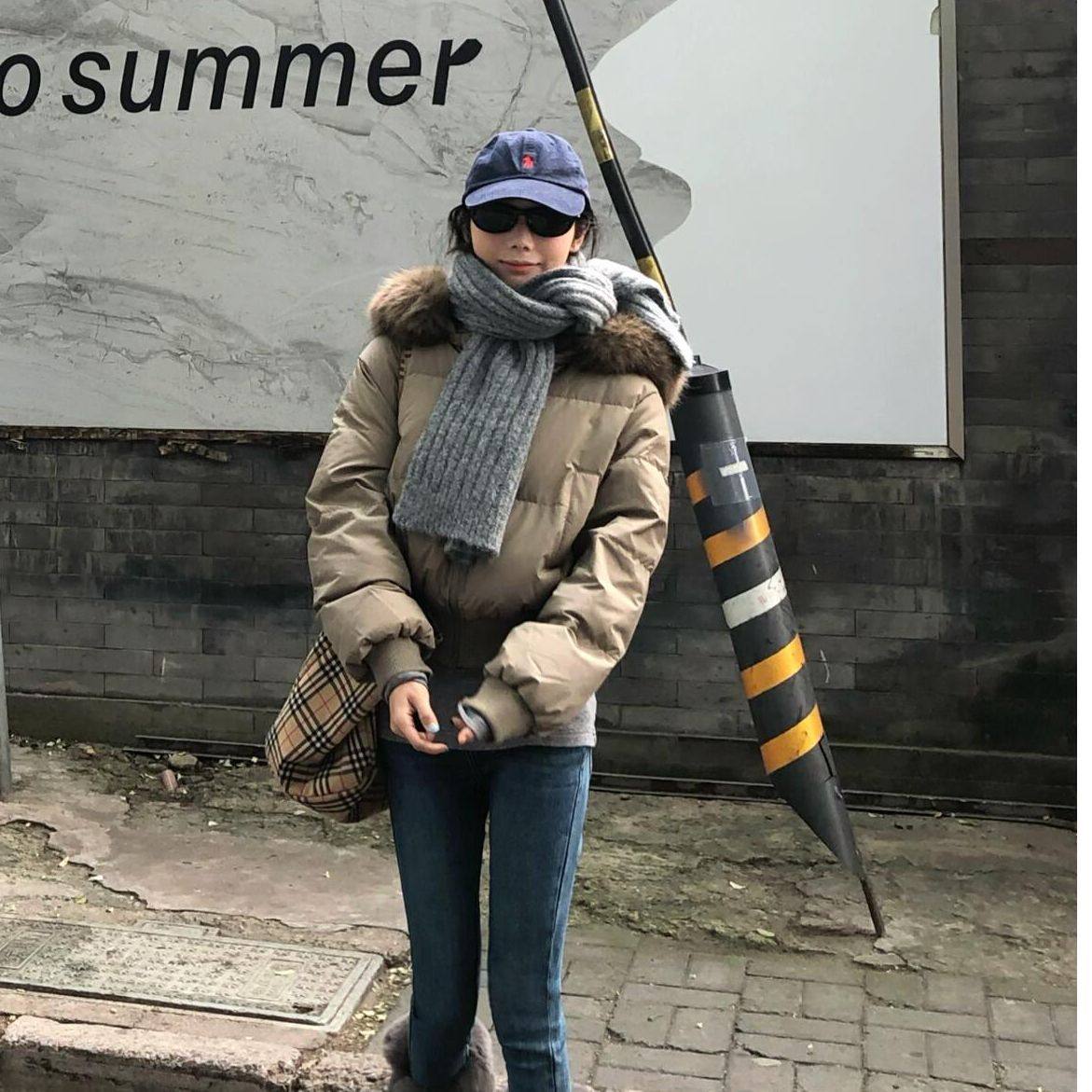 南区菲奥娜藏青色棉服女款2025新款加厚短款棉袄收腰外套冬季穿搭