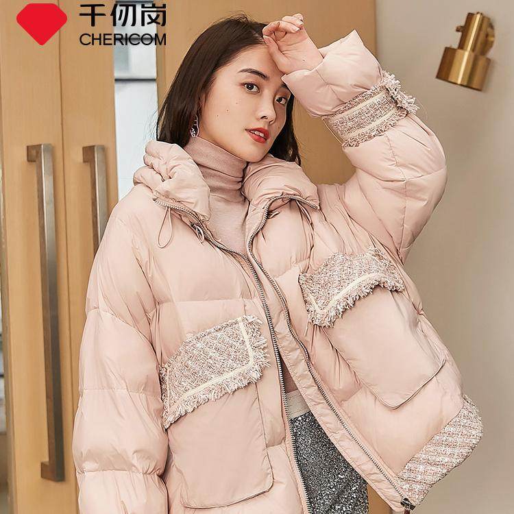 千仞岗轻薄羽绒服女款冬季新款短款薄款白鸭绒冬款面包服Y258277Y