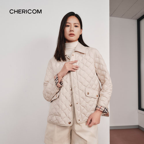 千仞岗新款衬衫羽绒服女轻薄时尚秋冬百搭外套Y299039Y