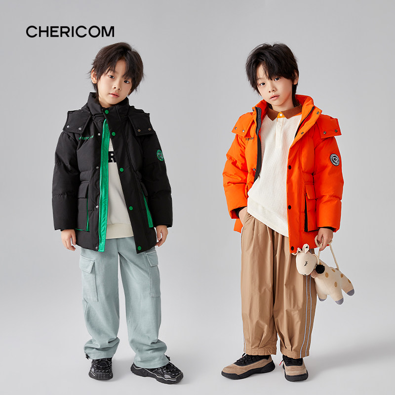 千仞岗童装羽绒服正品秋冬新款男童女童冬装外套加厚外套Y299856Y