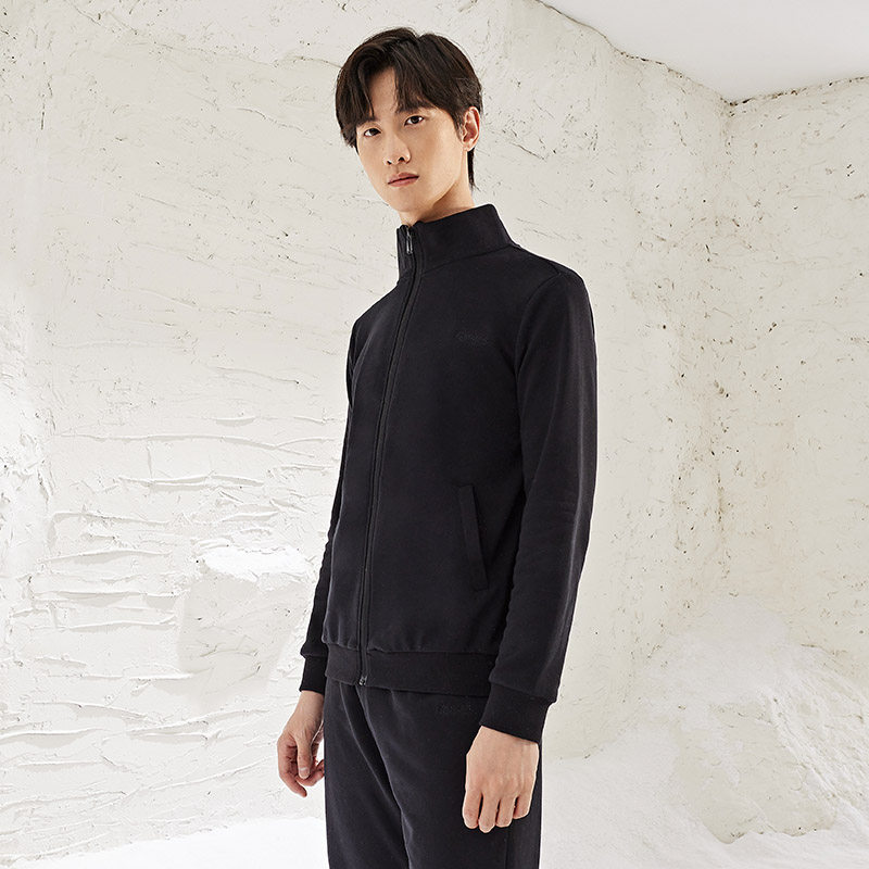 千仞岗新款纯棉开衫立领拉链卫衣青年运动休闲上衣外套S273420D