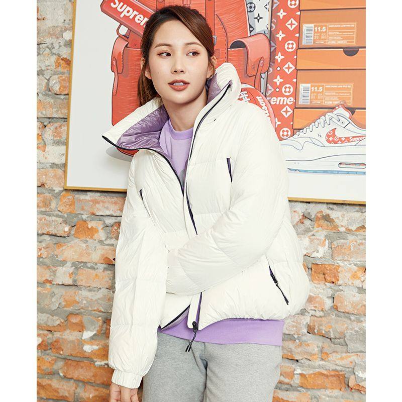 千仞岗柔软亮面撞色短款羽绒服立领面包服显瘦时尚款Y278071Y