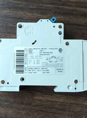 AB断路器1489-D1C100，1P单，用于125V，额