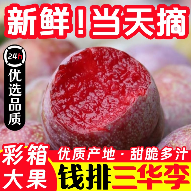 正宗茂名红心三华李新鲜水果孕妇当季樱桃脆甜特大果整箱李子包邮