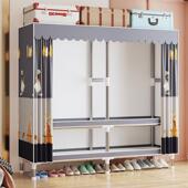 不占地方 加厚钢架出租房衣 衣柜全钢架简易衣柜家用加固卧室组装