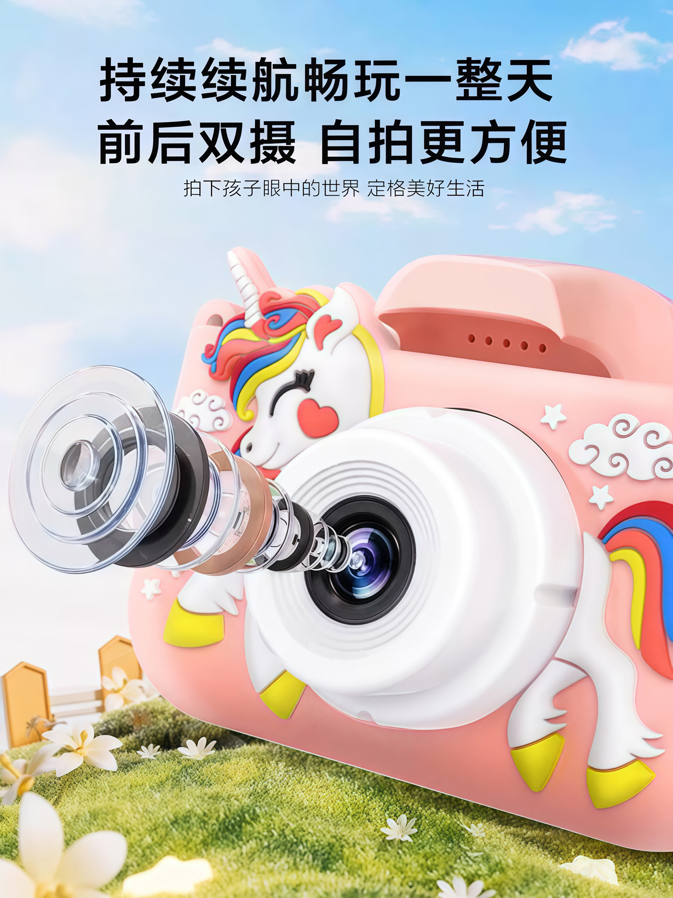 어린이용 카메라는 사진과 동영상을 촬영할 수 있고 사진을 직접 출력할 수 있는 2024년 신형 NO.1 챔피언 카메라입니다