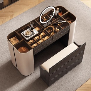 意式 极简首饰中岛柜台衣帽间卧室落地展示柜家用简约双面梳妆台柜