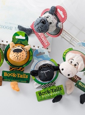 Bookaroo 动物书签新款毛绒公仔玩偶书夹童趣文具礼品礼物
