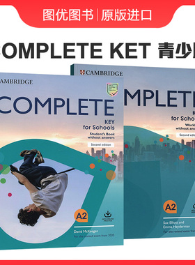 原版进口 剑桥英语KET考试校园版(2020考纲) Complete Key  for Schools A2 学生套装 学生书/练习册/教师书/真题集 官方备考书