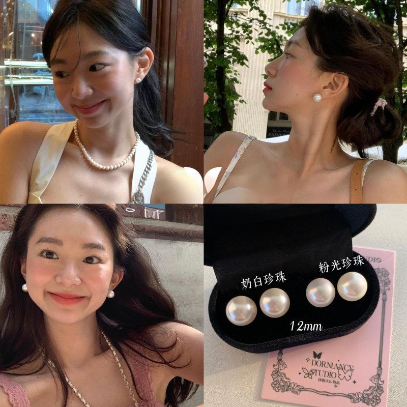 耳环法式耳钉轻奢流苏银针气质吊坠精致珍珠时尚耳饰水滴形宫廷风