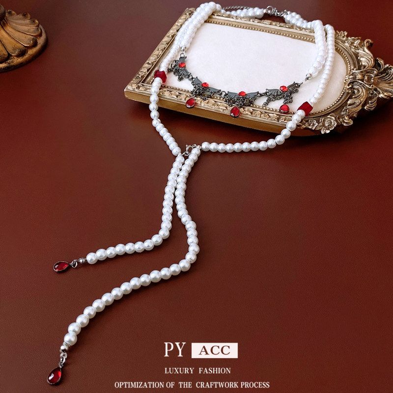 项链吊坠毛衣链项饰中古女水滴形