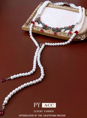 项链吊坠毛衣链项饰中古女水滴形