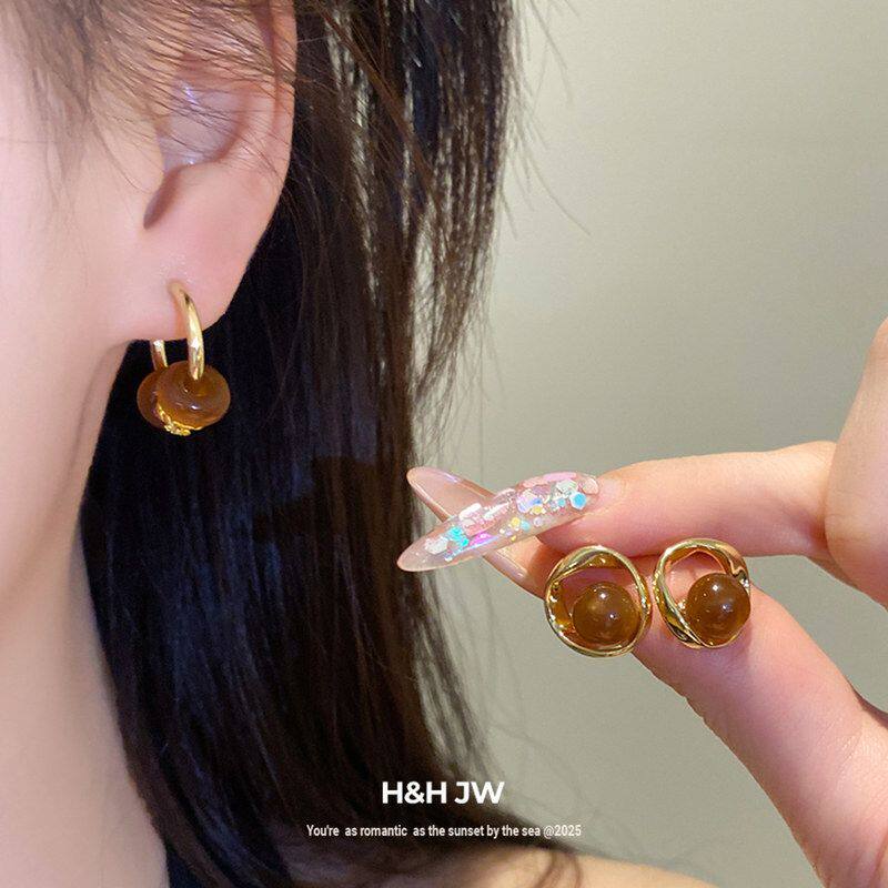 耳钉树脂复古美拉德女耳饰设计