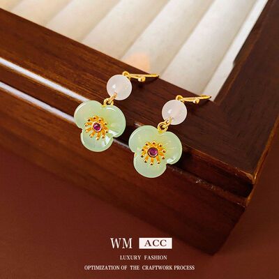 气质花朵百搭耳饰真金国潮耳钩