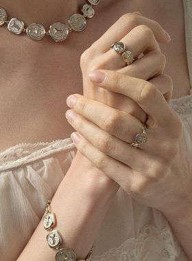 开口简约欧美高级感跨境日常圆形