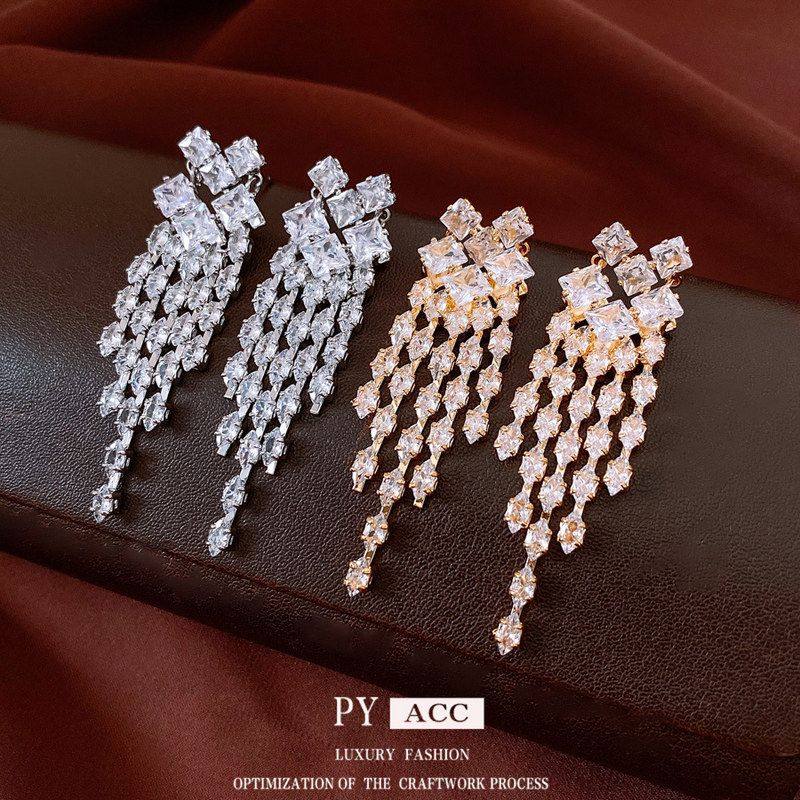 优雅银针18k耳钉流苏耳环菱形轻奢女法式耳饰电镀大气宫廷风真金,饰品/流行首饰/时尚饰品新,耳环,淘宝优惠券,粉丝福利购,淘宝优惠卷