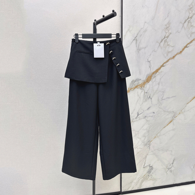 蝴蝶结装饰腰封设计感休闲阔腿裤