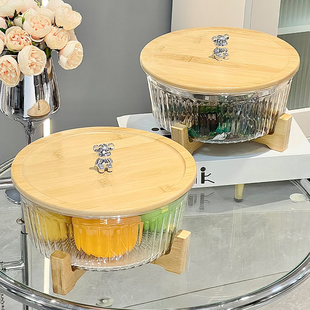 新中式塑料干果盘家用客厅茶几坚果盘密封高档零食糖果收纳盒果盘