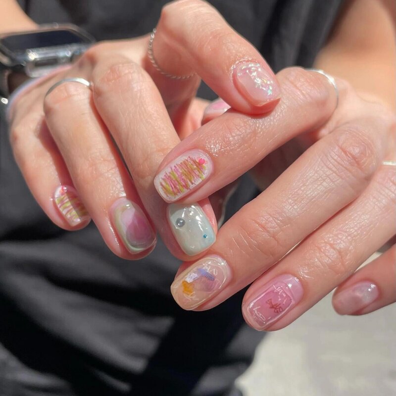 春色醉人|y2k千禧系列可爱童趣少女心手工美甲甜美晕染穿戴甲