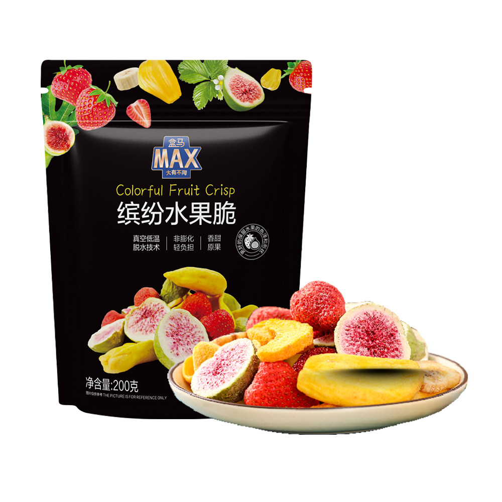 盒马MAX 缤纷水果脆200g冻干水果无花果草莓香蕉干菠萝蜜混合零食