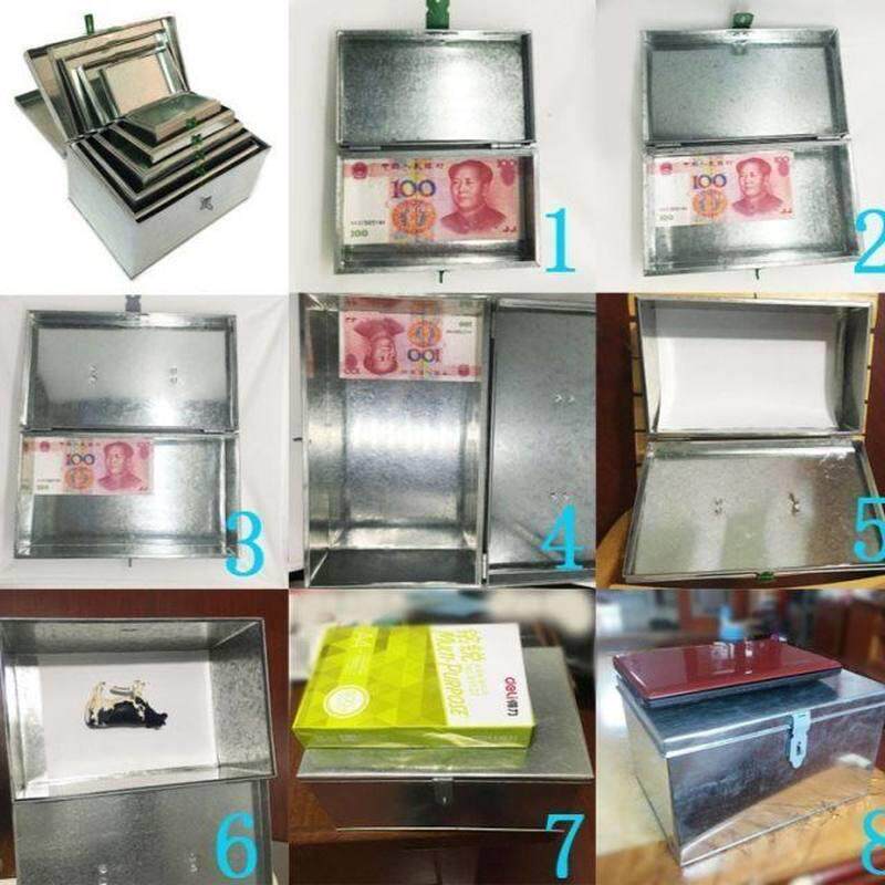 铁箱子白铁加盖加厚工具箱大号手工箱储物盒收纳箱手提小铁箱带锁