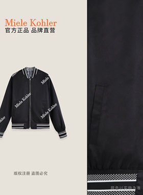 新款轻奢高级感黑白拼接棒球服外套女装MKKQ87271