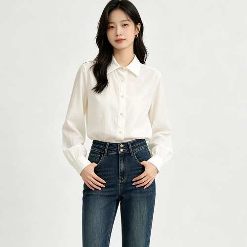 MieleKohler清风寄月纯色衬衫女