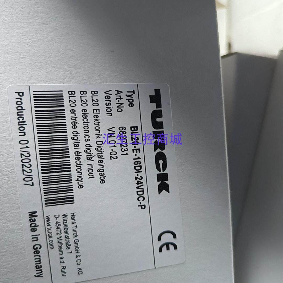[汇生工控]图尔克全新原装正品现货BL20-E-16Dl-24VDC-P