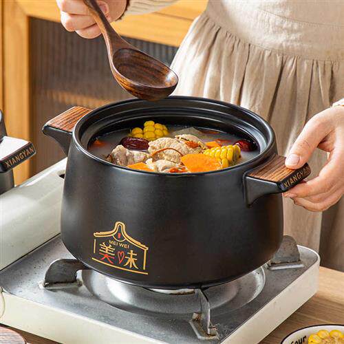 日式砂锅煲汤砂锅炖锅家用燃气汤煲煤气灶专用沙锅耐高温陶瓷锅